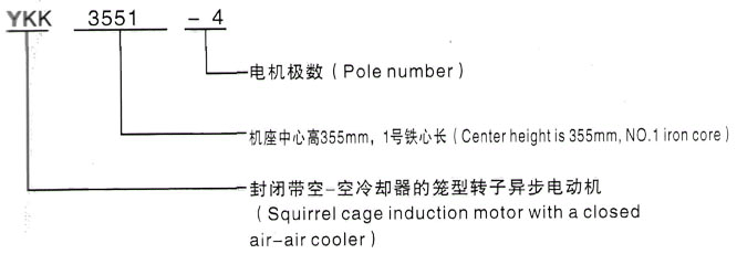 YKK系列(H355-1000)高压YE2-180L-6三相异步电机西安泰富西玛电机型号说明